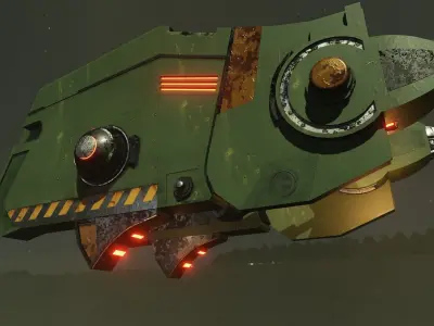 War Spaceship Low-poly 3D model