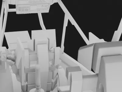 Sci - Fi Cockpit Low-poly 3D model