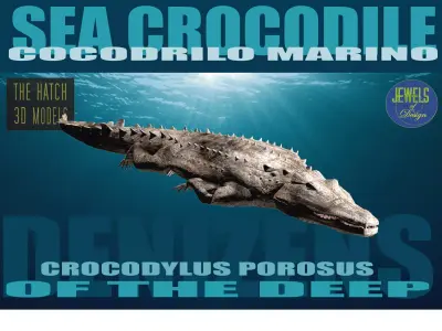 Sea Crocodile Low-poly 3D model
