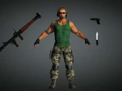 AAA Military Male Character 10 Low-poly 3D model