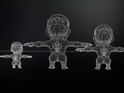 ChibiMonster5Pack2 Low-poly 3D model