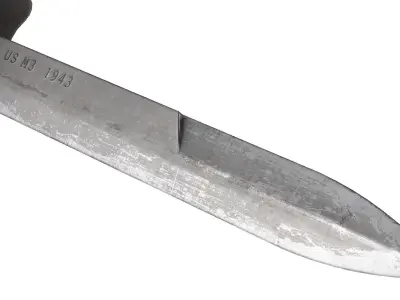 PBR American M3 Trench Knife Low-poly 3D model