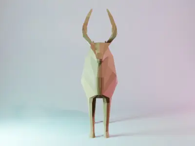 Deer low-poly game-ready polygonal Low-poly 3D model