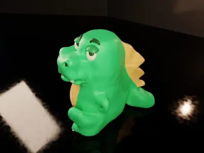 Komo Dinosaur 3D Model Inspired from Whatsapp Sticker Low-poly 3D model