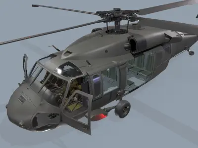 UH-60 Black Hawk Dark Complex Animation Low-poly 3D model