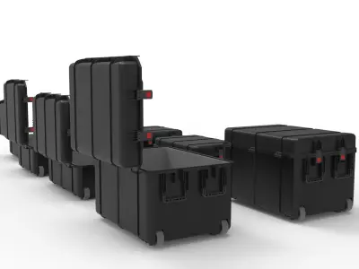 set of Box-Military Case  Pelican 3D model