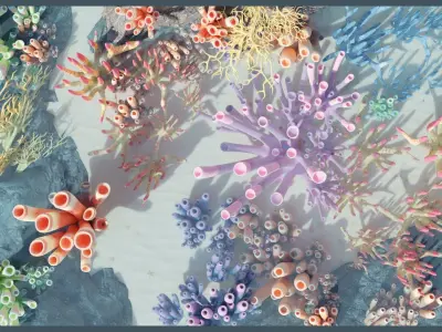 Lowpoly Coral Pack Low-poly 3D model