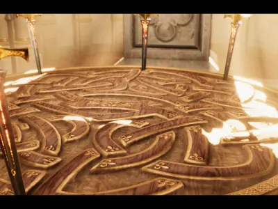 King Arthur Castle Interior Environment Low-poly 3D model