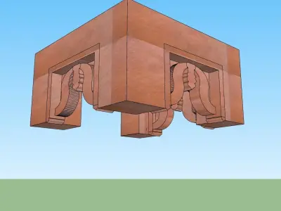 indian jodhpuri stone bracket 3d modal Low-poly 3D model