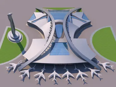 0194 - Airport Building 3D model