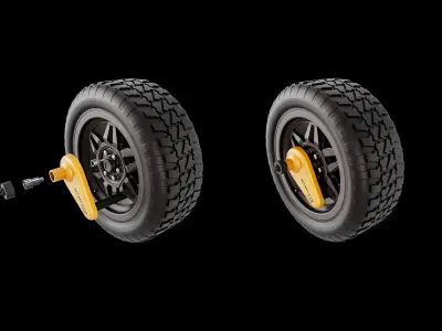 Nemesis Ultra Caravan and trailer wheel lock 3D model