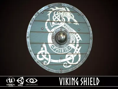 Viking Shield 28 Low-poly 3D model