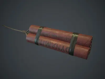 3 Dynamite Pack PBR Game Ready Low-poly 3D model