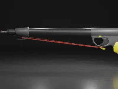 Pneumatic Speargun Low-poly 3D model