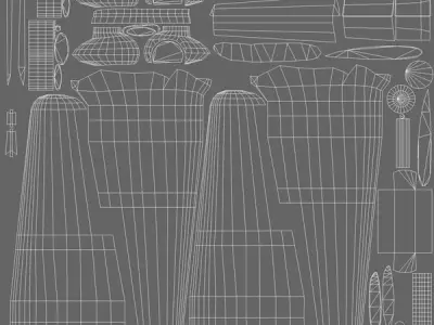 Mitsubishi ki-51 Military Aircraft WWII Low-poly 3D model