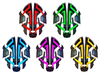 a Set of Shield Weapons Low-poly 3D model