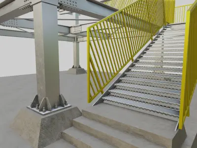 Steel Structure-Tsunami Evacuation Tower-Type-1 Free 3D model