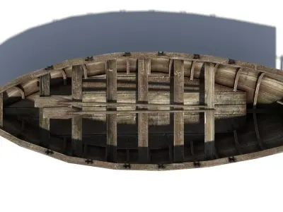 Row boat Low-poly 3D model