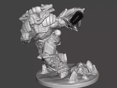 6MM SCALE WOLF CHIEFTAIN MINIATURE MODEL SCIFI OR FANTASY GAMES 3D print model