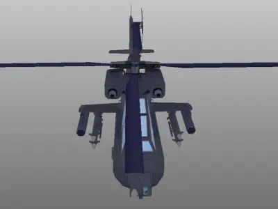 Boeing AH-64 Apache low poly 3d model Low-poly 3D model