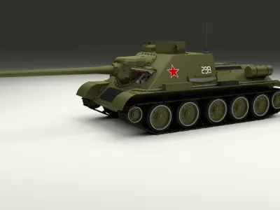 SU 100 with Interior 3D model