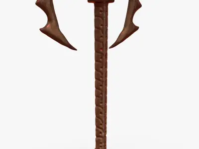 Medieval Skull Axe 3D model