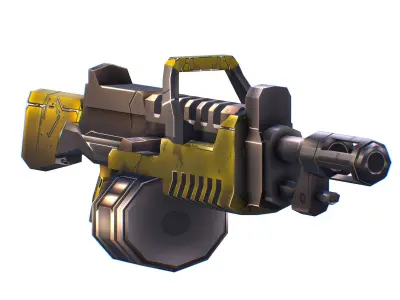 LowPoly Sci-Fi Assault Heavy Machine Gun Low-poly 3D model