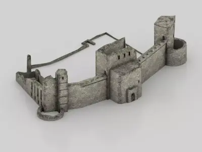 Tantallon castle Low-poly 3D model