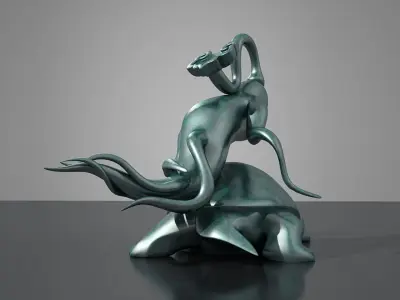 Sculpture  ginseng turtle  turtle  ginseng square 3D model