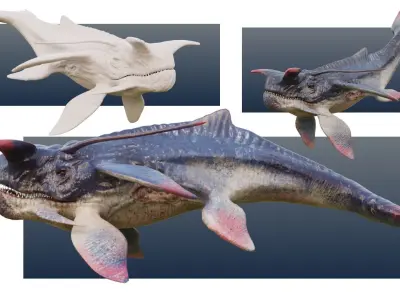 Alien Whale Creature Low-poly 3D model