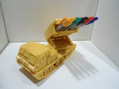 Missiles launcher truck pen and pencil holder 3D print model