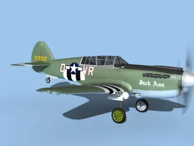 Curtiss P-40N Warhawk V03 USAAF 3D model