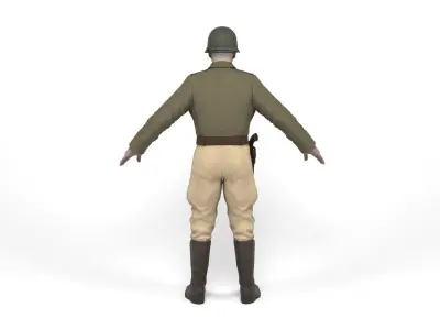 Allied General Low-poly 3D model