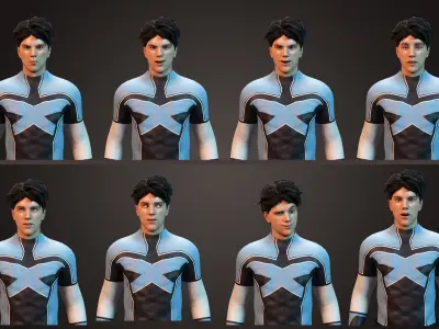 Male rigged game character Low-poly Low-poly 3D model