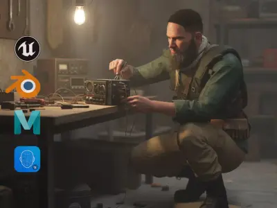 Rugged Mercenary Soldier Realistic Male terroriste Character Low-poly 3D model