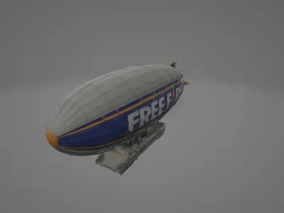 blimp zeppelin aircraft   aerostat Low-poly 3D model