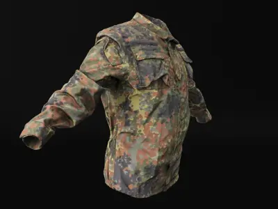 Military jacket of Bundeswehr Uniform 19 Low-poly 3D model