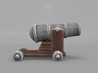 Low ploy canon Free low-poly 3D model
