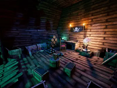 Pirate Props 60 Variations Low-poly 3D model