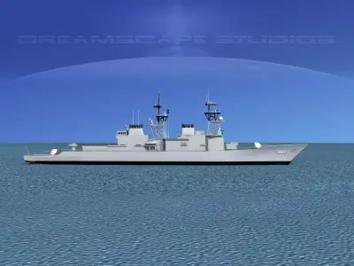 Spruance Class DD985 USS Cushing 3D model