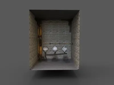 Older Toilet Game Ready Setup Low-poly 3D model