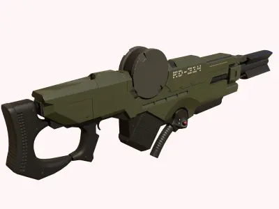 Sci-Fi Rifle Low-poly 3D model