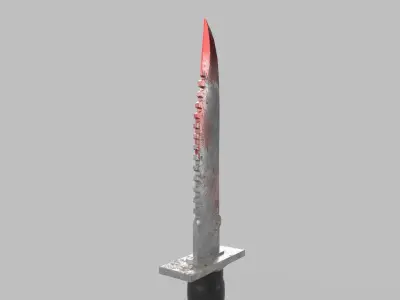 knife with flames Low-poly 3D model