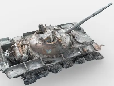 Burned Tank Wreck 01 3D model