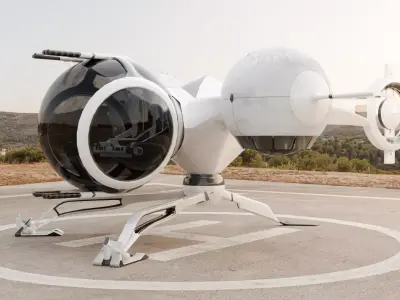 Sci-Fi Concept Helicopter 3D model