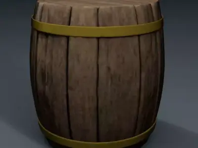 Barrel wooden Free 3D model get