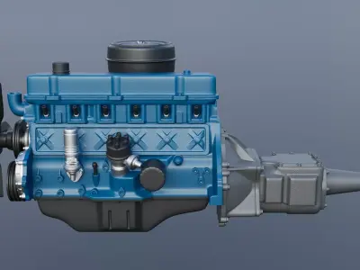 240 CID Straight-Six Engine  3D print model