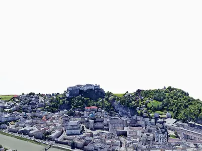 Hohensalzburg Fortress-castle Low-poly 3D model
