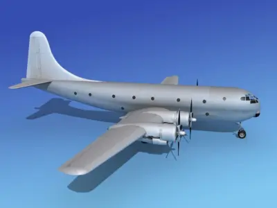 Boeing C-97 Stratofreighter Bare Metal 3D model