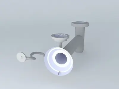 Kit bathroom sink with two faucets Free 3D model